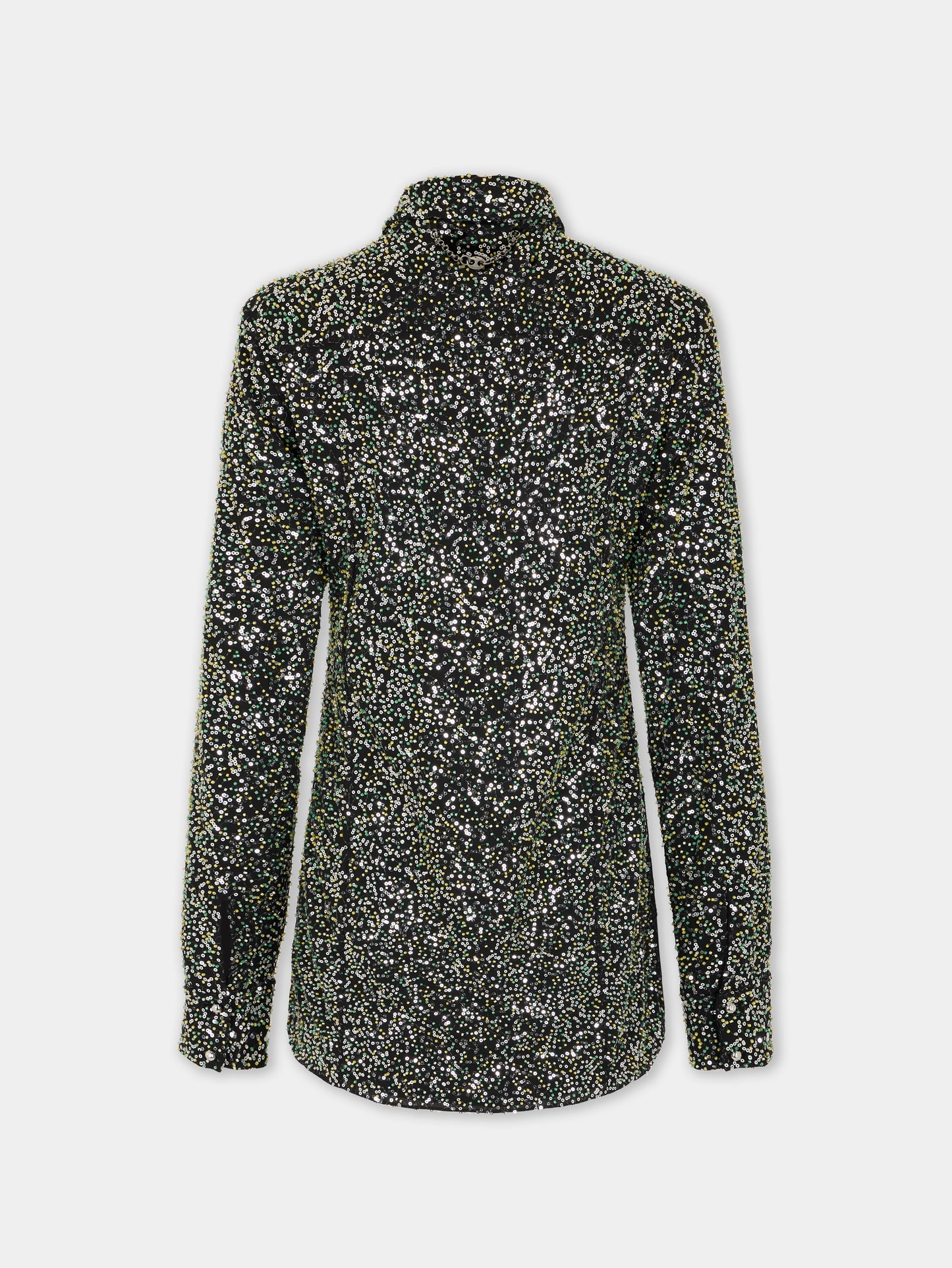 Chemise en crêpe avec broderies de sequins