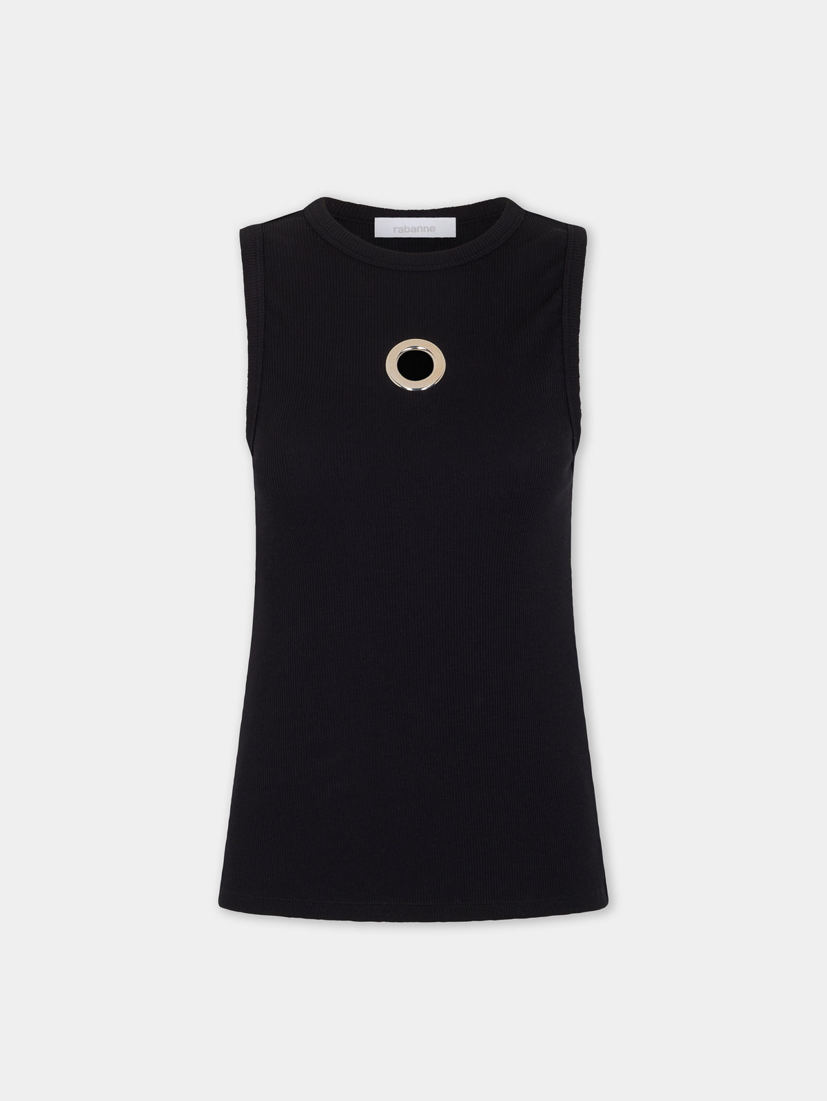 Tank top in cotton black position 1 - Image 1