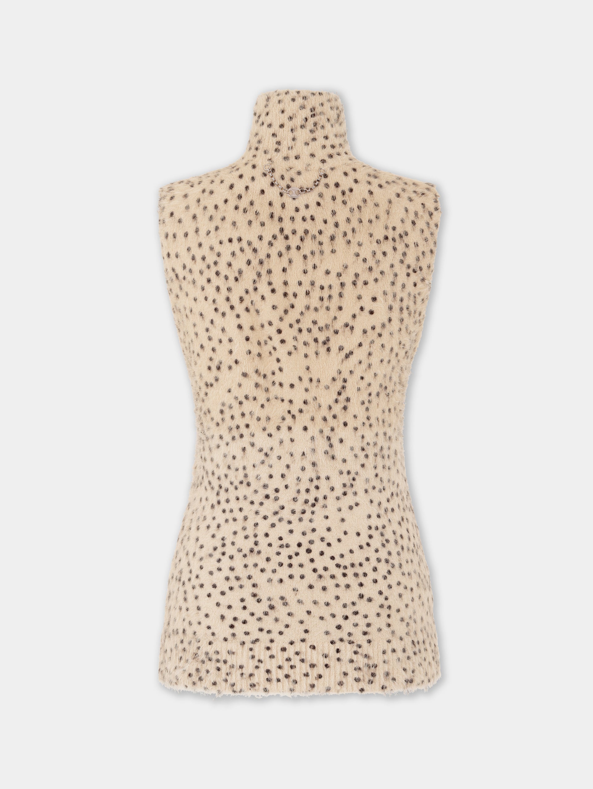 Turtleneck sleeveless top in brushed knit position 7
