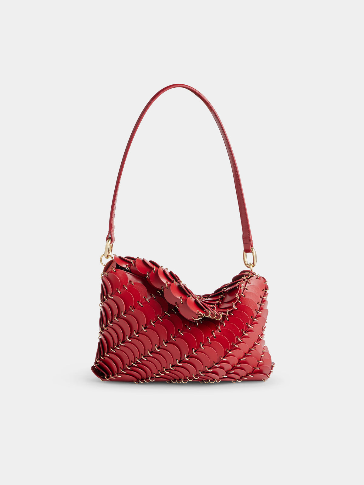 Red Paco shoulder clutch in calfskin leather position 1 - Image 1