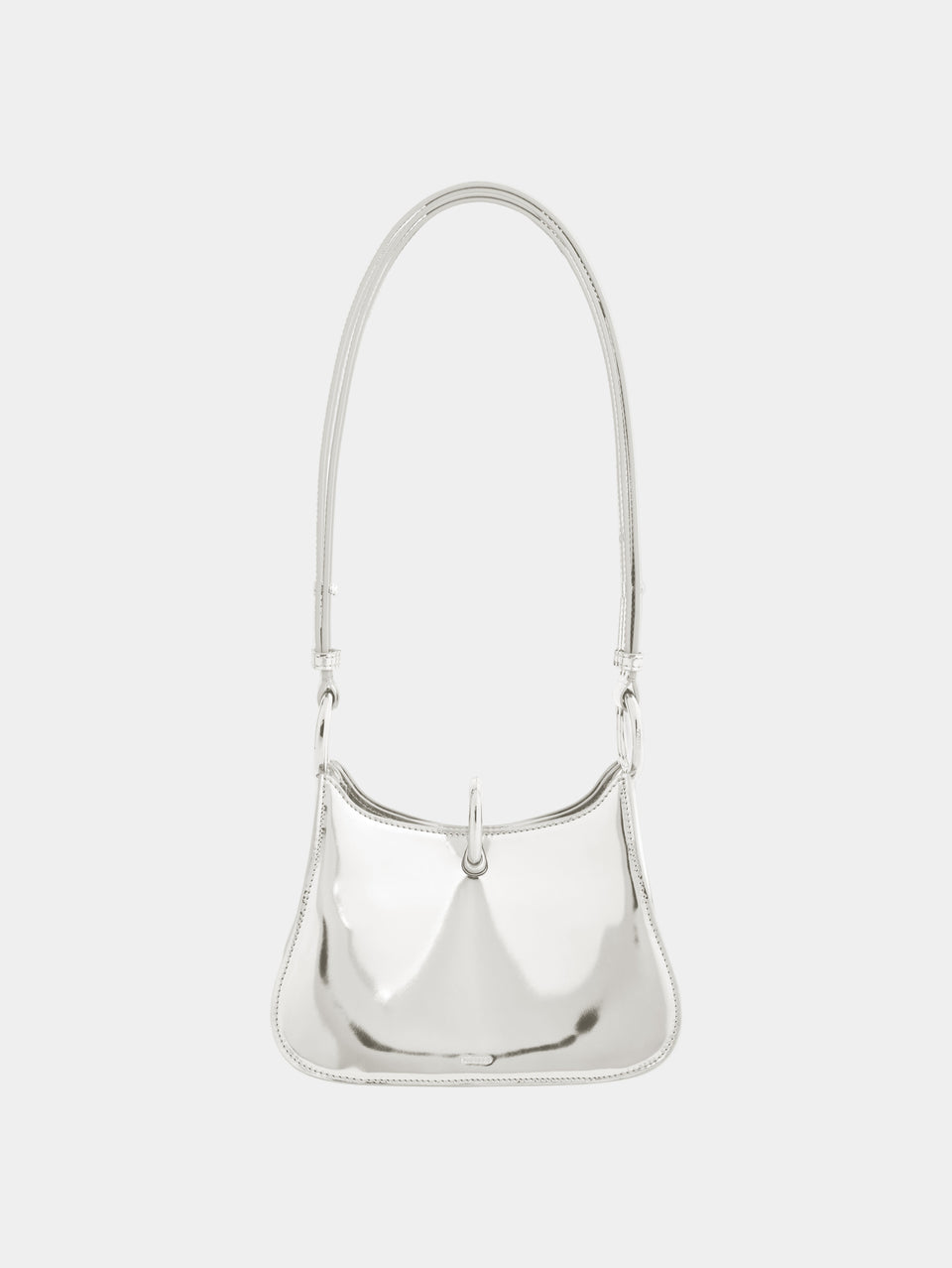 Small ring leather bag silver position 1 - Image 1