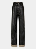 BLACK FLARED TROUSERS IN IMITATION LEATHER position 1