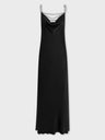 Long satin dress with chain details