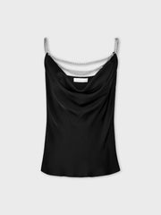 Satin top with thin straps