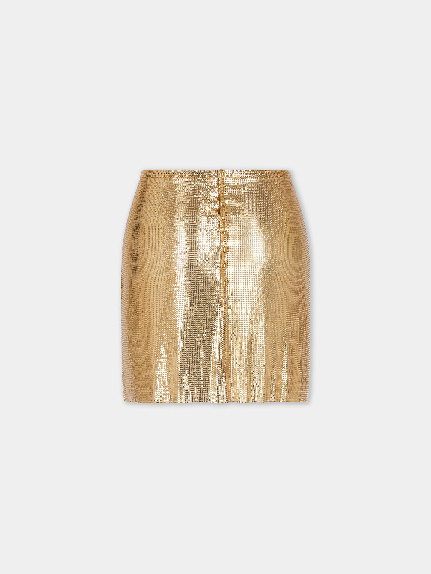 Gold mini skirt in mesh