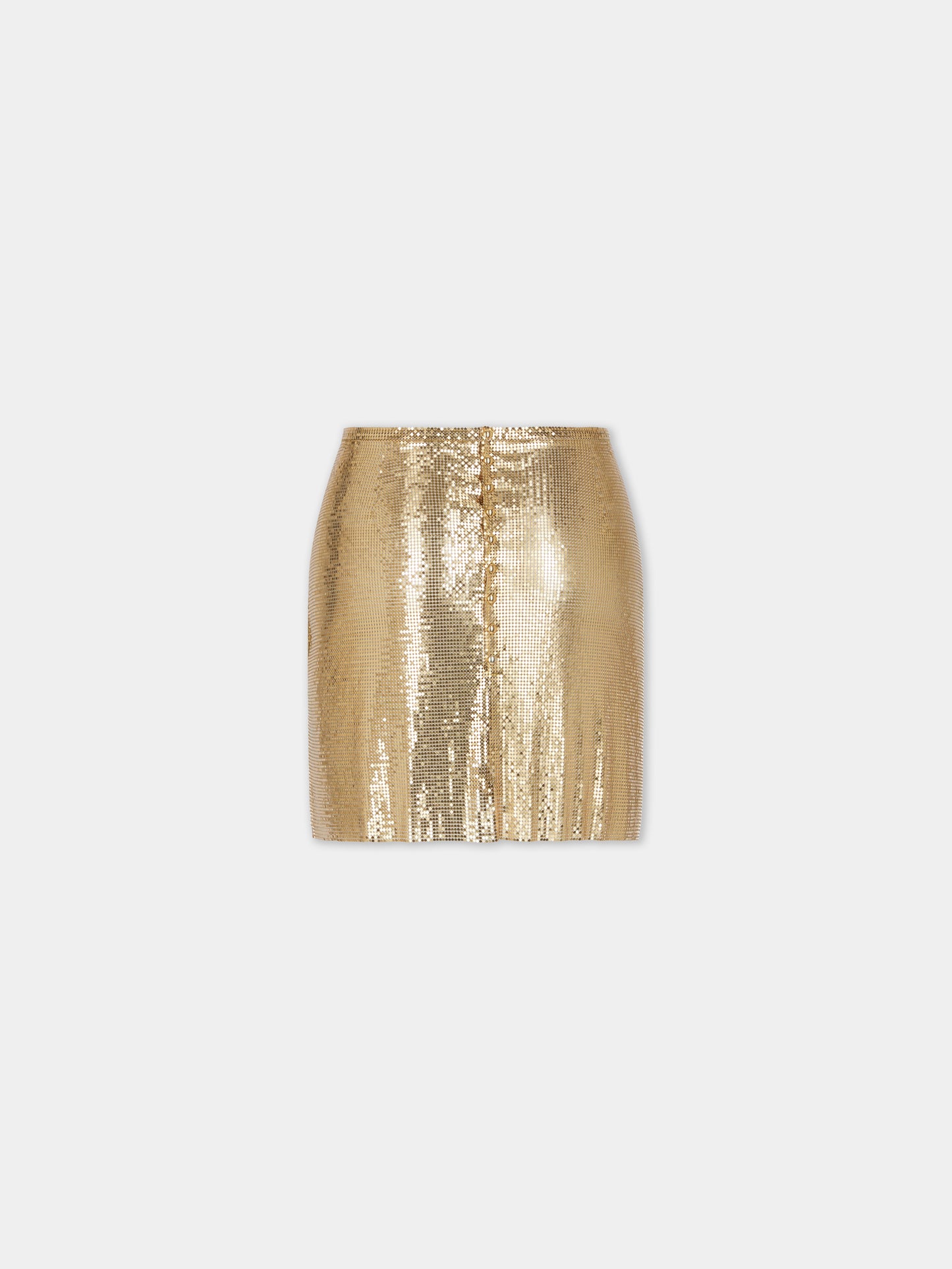 Gold mini skirt in mesh
