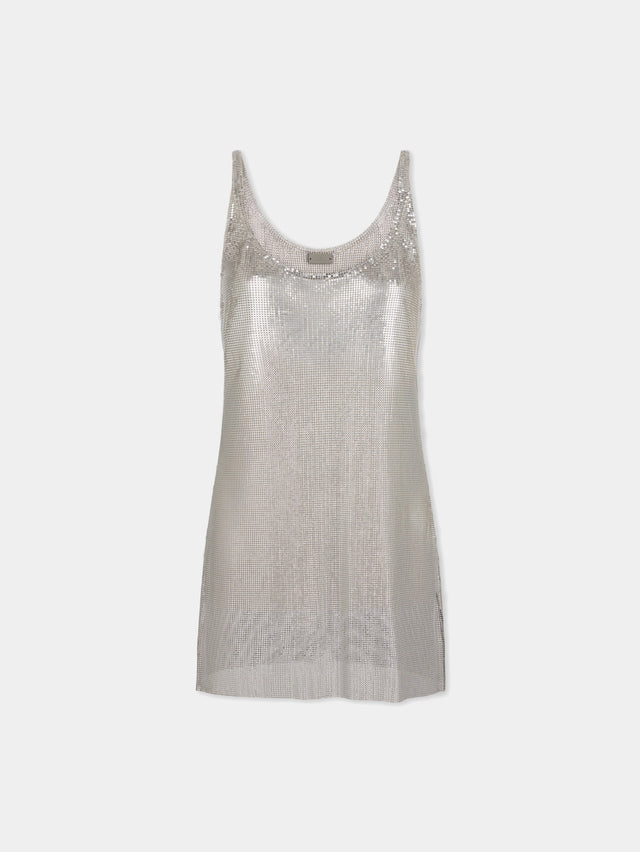 Mini tank top dress in mesh - Image 1