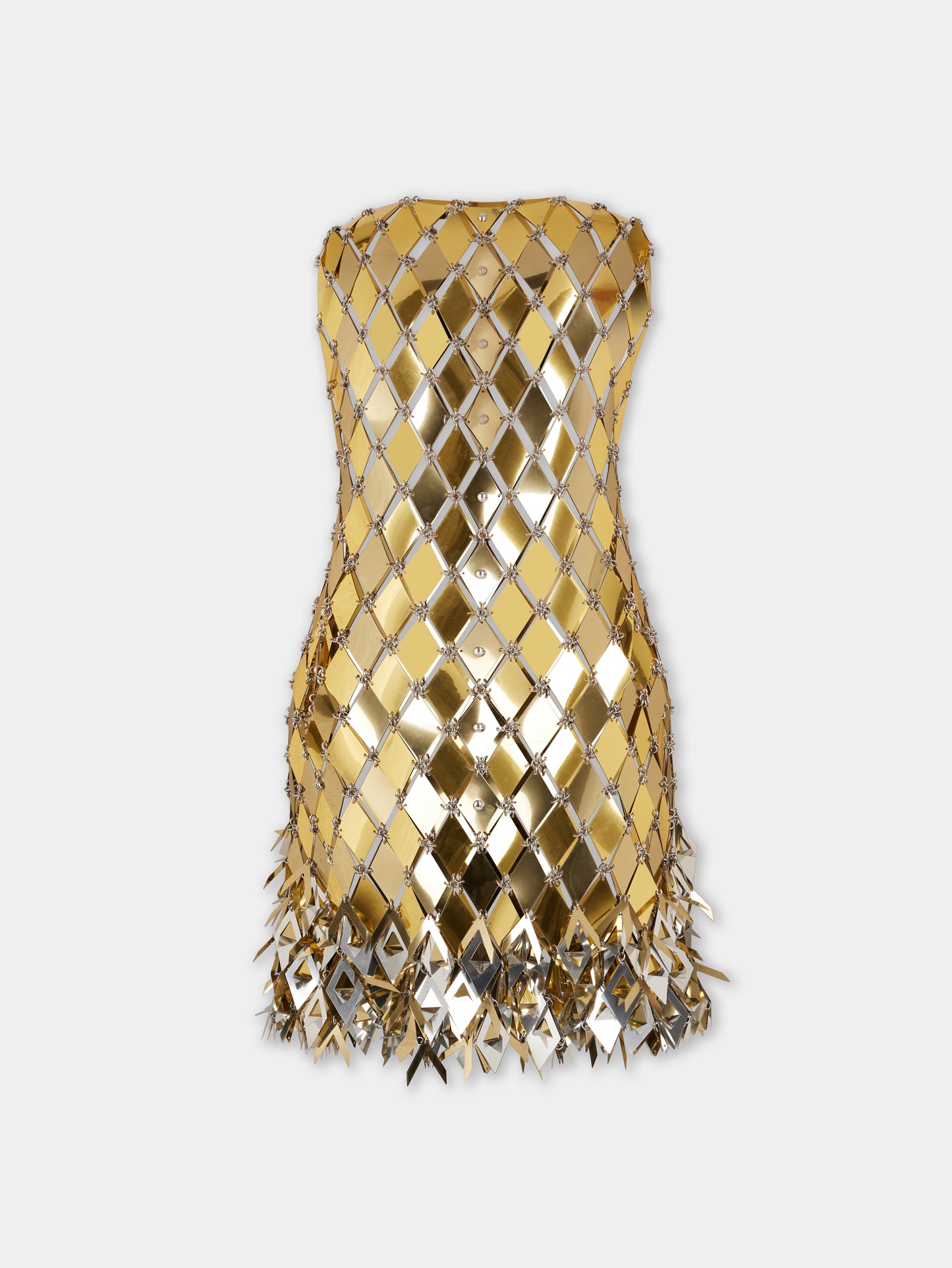 Gold short dress in assembly