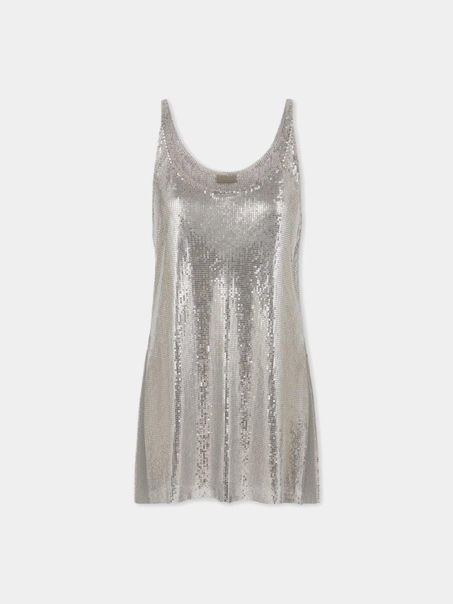 Silver tank top in mesh - Image 1