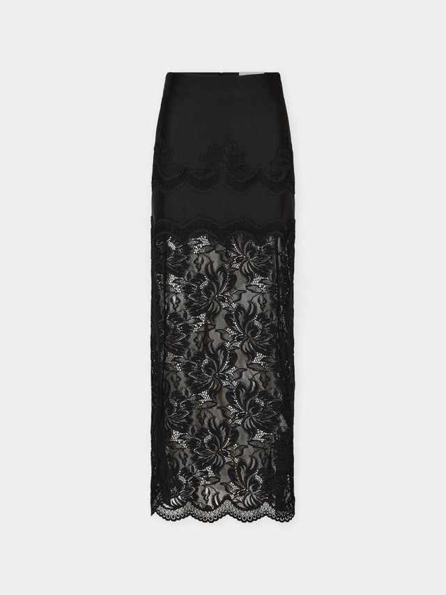 Black long skirt in lace - Image 1