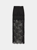 Black long skirt in lace