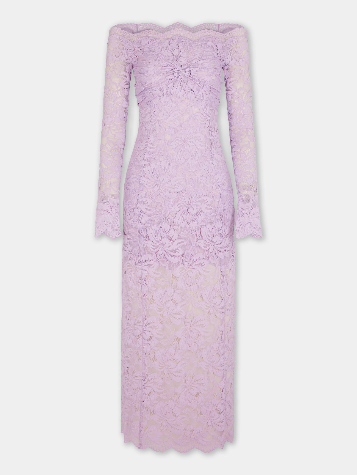 LAVENDER LONG DRESS IN LACE position 7