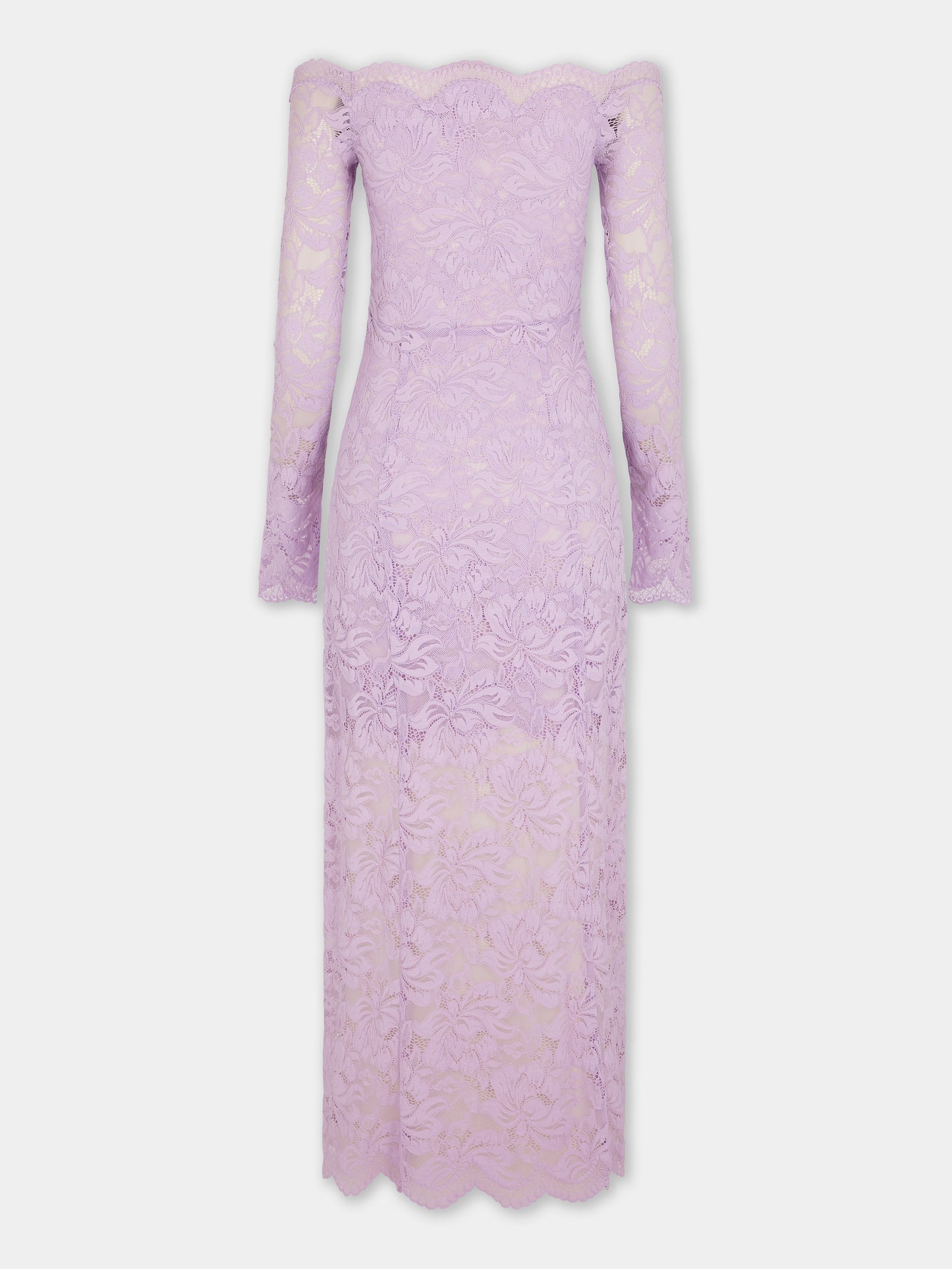LAVENDER LONG DRESS IN LACE position 8