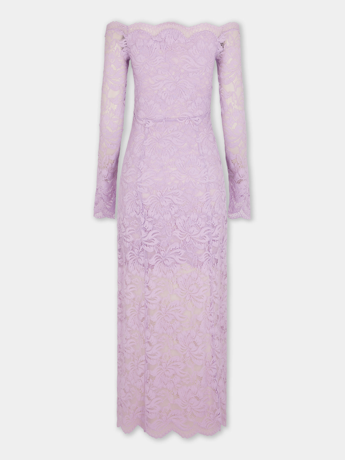 LAVENDER LONG DRESS IN LACE position 8