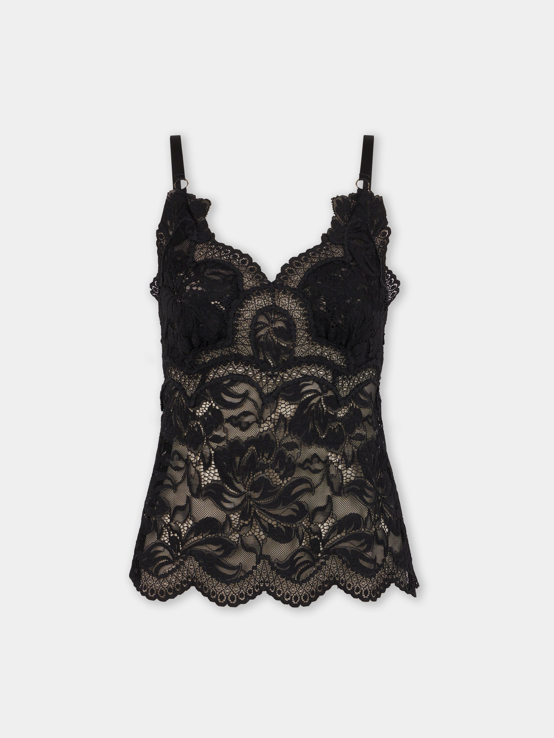 Black tank top in lace position 1