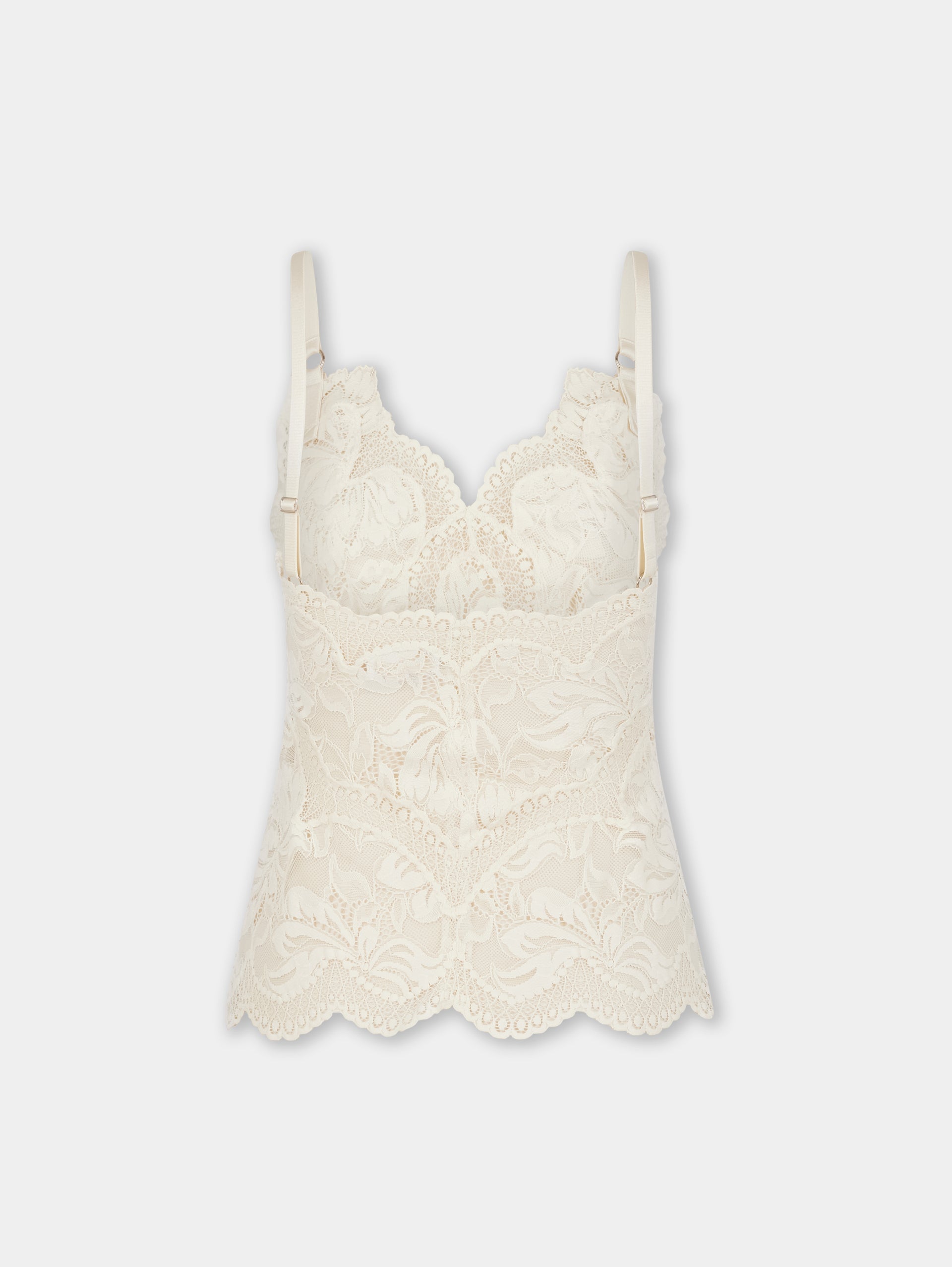 Ivory tank top in lace position 6