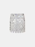 Mini-jupe à sequins argentée