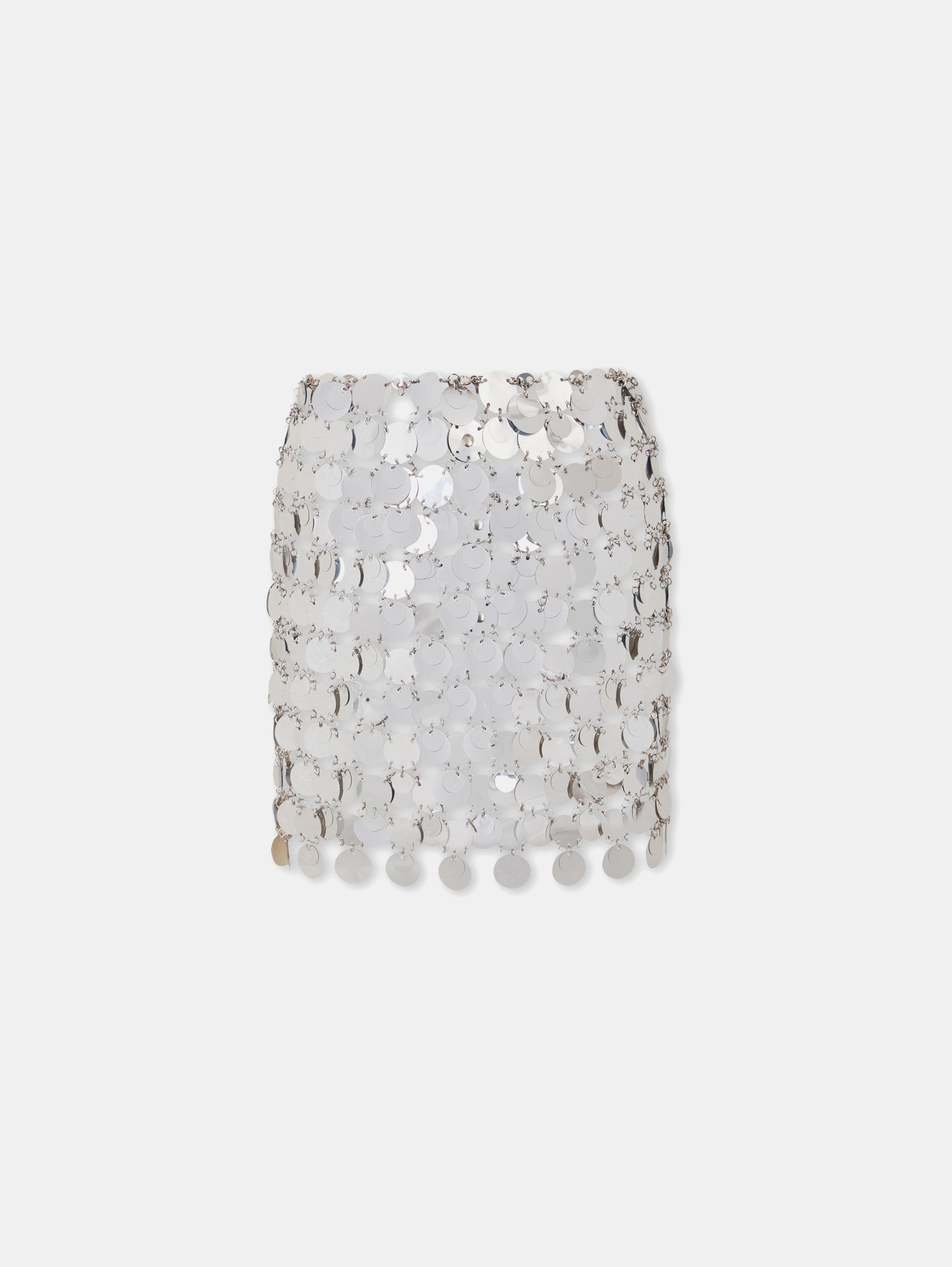 The silver sparkle discs skirt position 7