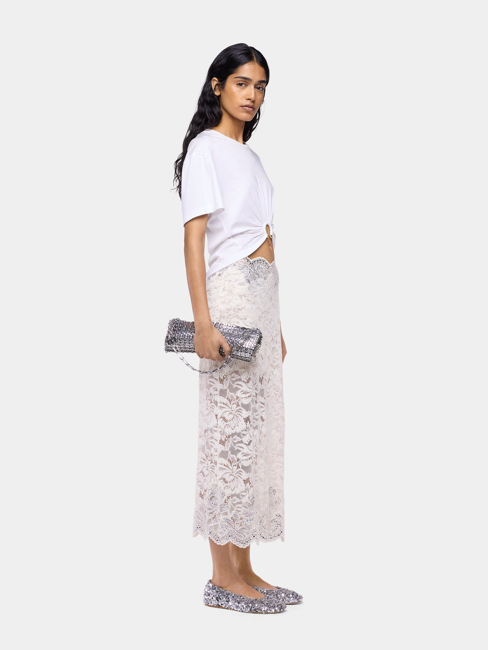 Midi skirt in lace - Image 2