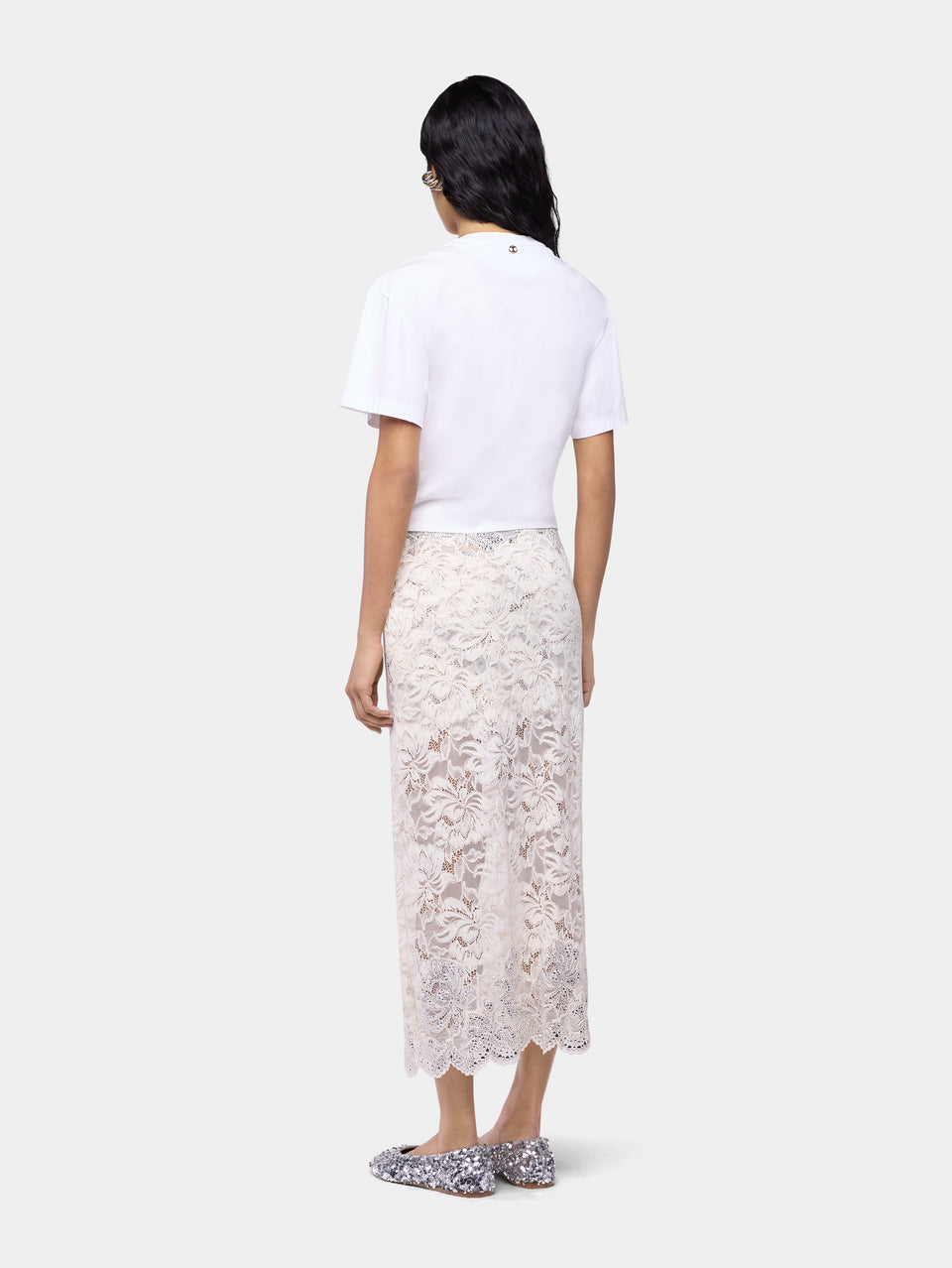 Midi skirt in lace - Image 3