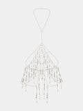 Silver body chain with pearls finges