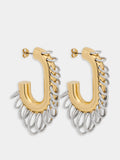 Boucles d'oreilles Punk XL Link bicolore or et argent