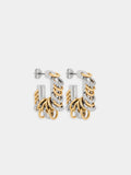 Small Punk XL Link earrings in bicolor silver and gold