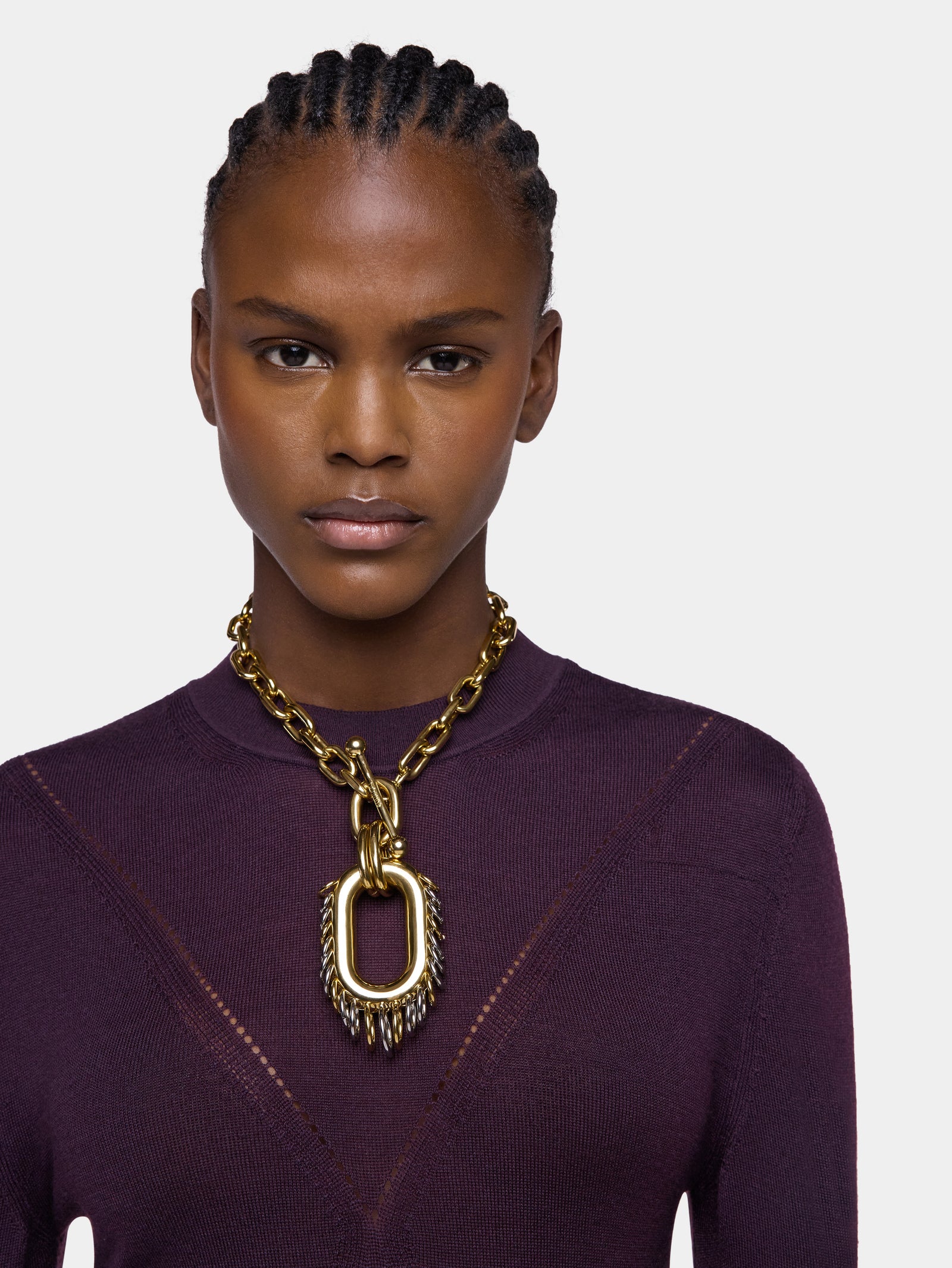 Collier Punk XL Link bicolore or et argent - Image 2