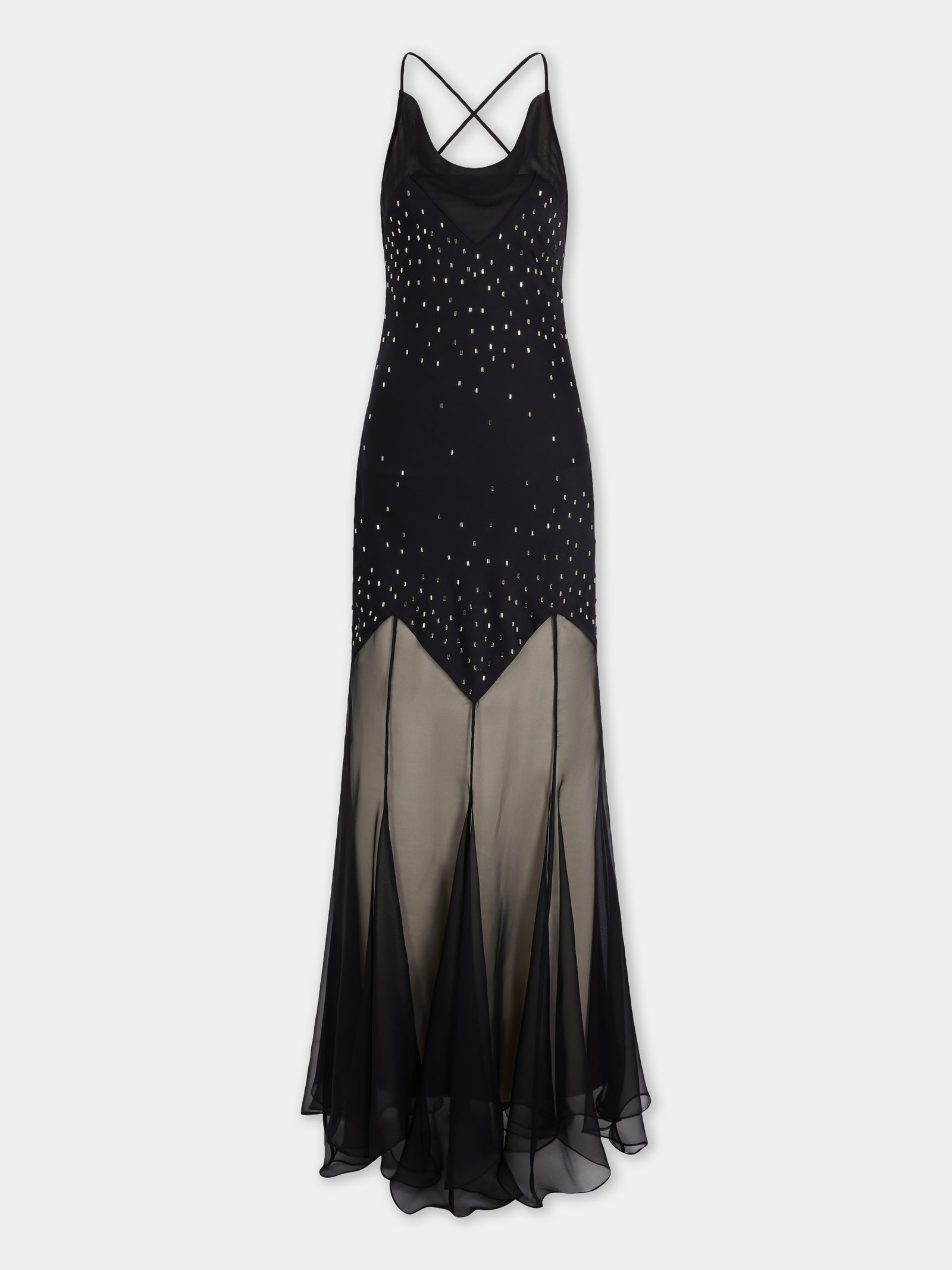 Longue robe noire avec ornements - Image 1