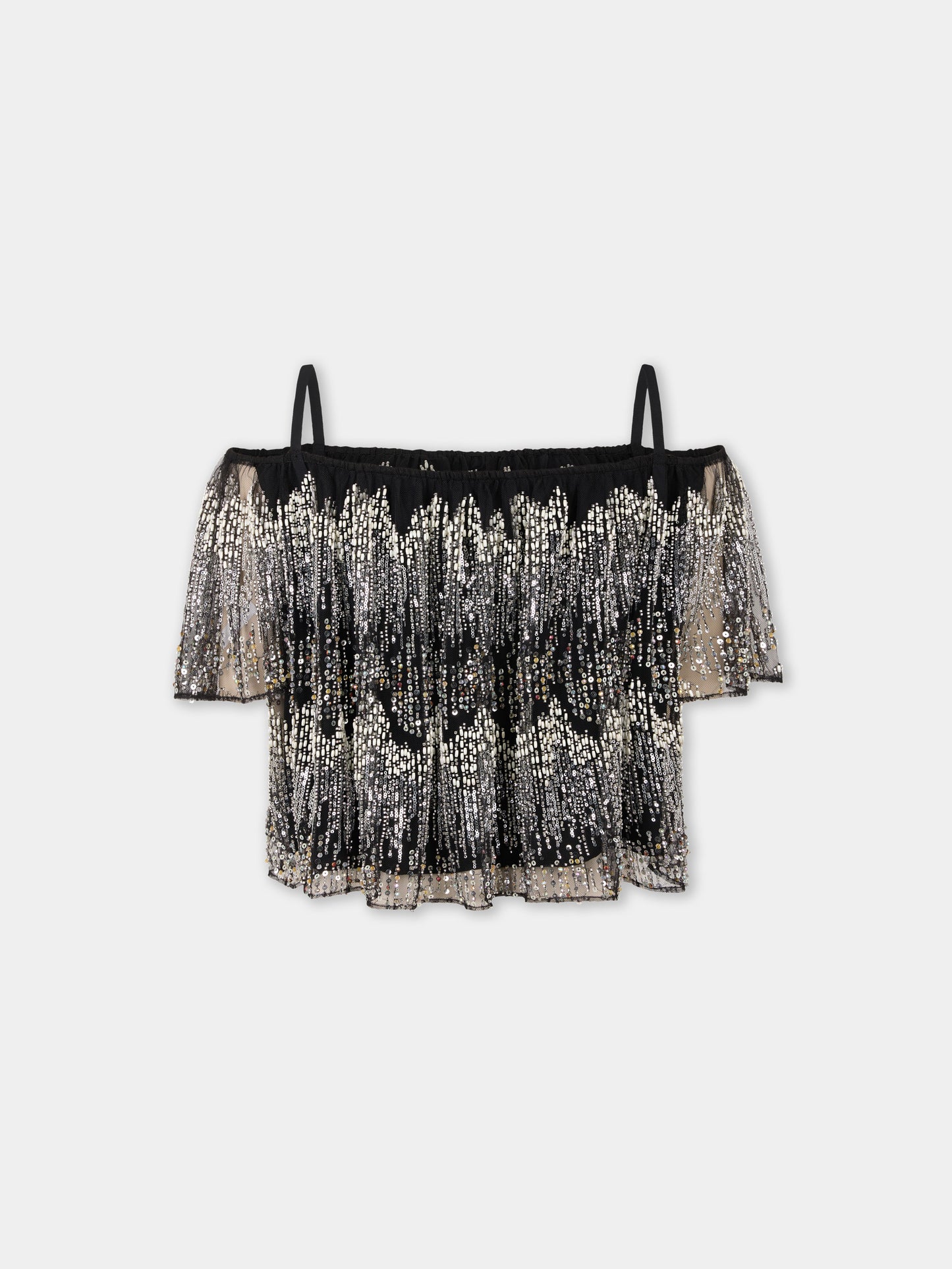 Short-sleeve top with embroidery details