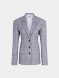 Veste blazer tailleur en laine gris chiné