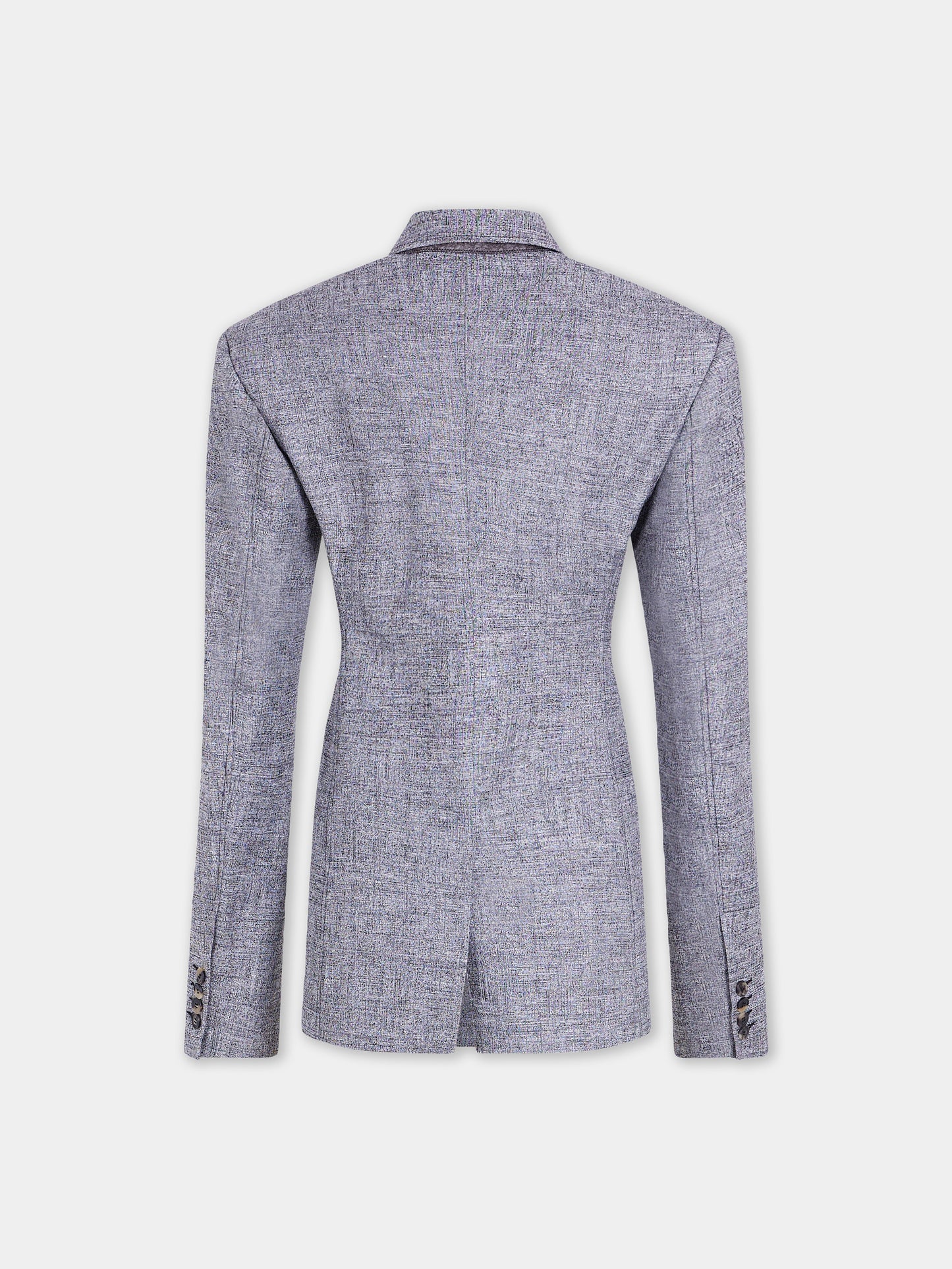 Veste blazer tailleur en laine gris chiné
