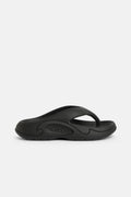 Sandales plates en caoutchouc noir