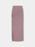 Long piercing skirt in striped viscose jersey