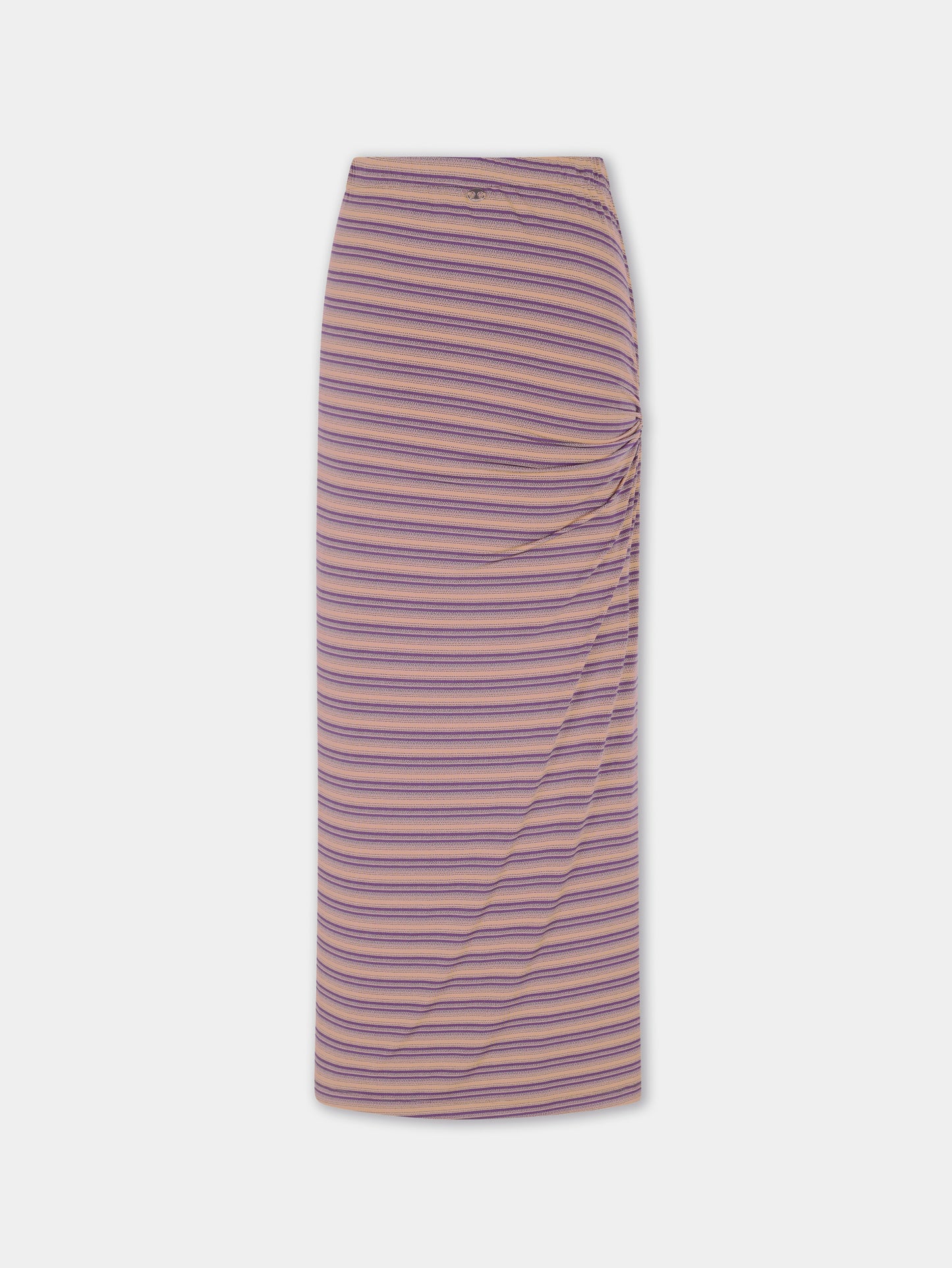 Long piercing skirt in striped viscose jersey