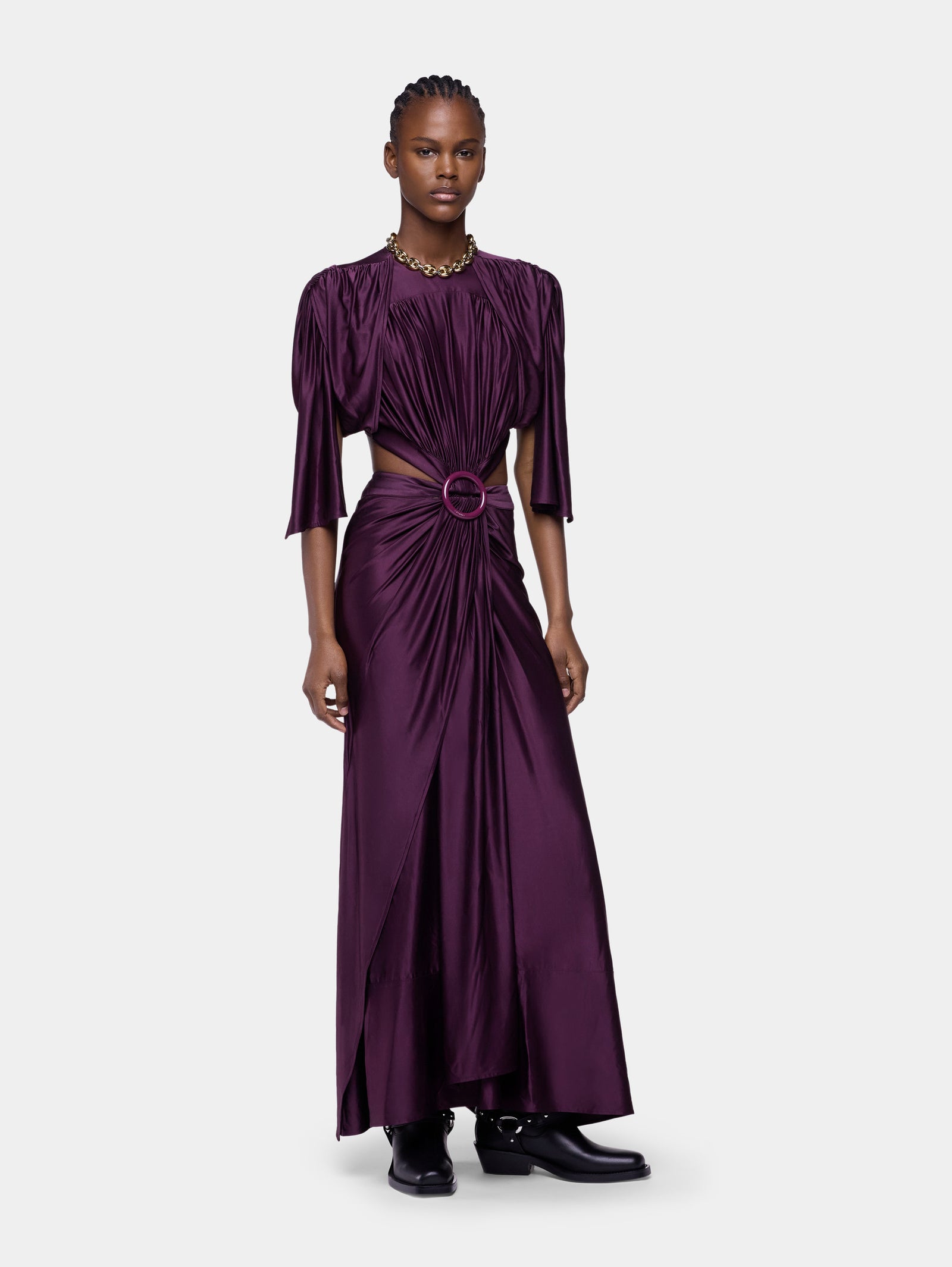 Robe midi asymétrique avec détails froncés - Image 2