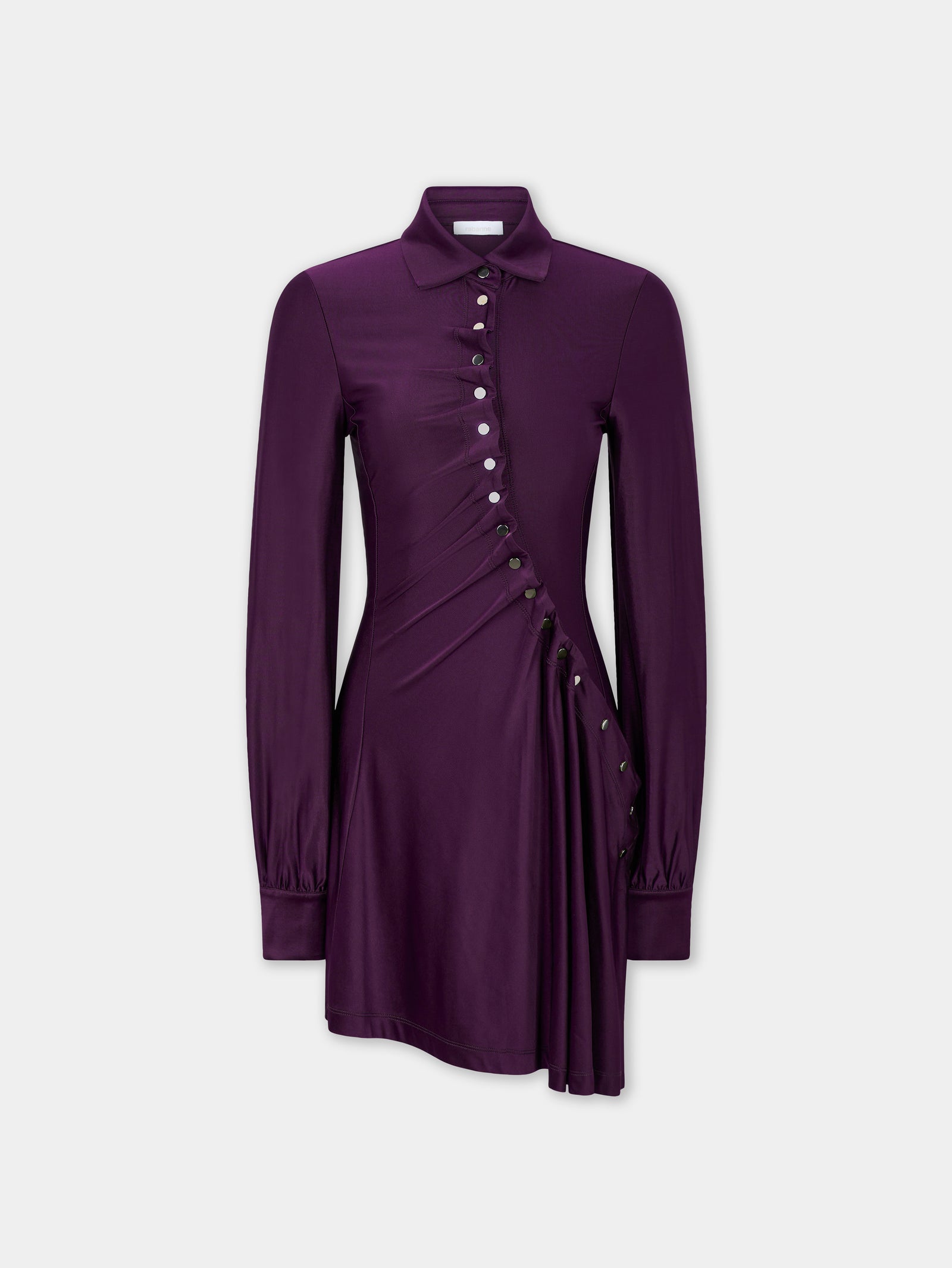 Robe mini drapée en jersey magenta - Image 1