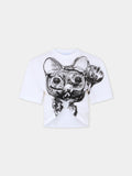 Ohmori x Rabanne cat print piercing t-shirt