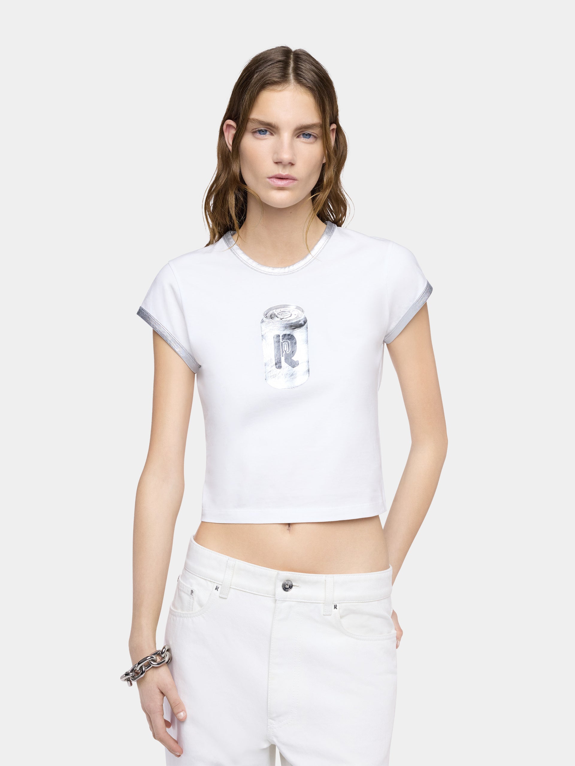 T-shirt Ohmori x Rabanne imprimé canette en coton blanc
