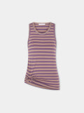 Striped piercing tank top in viscose jersey