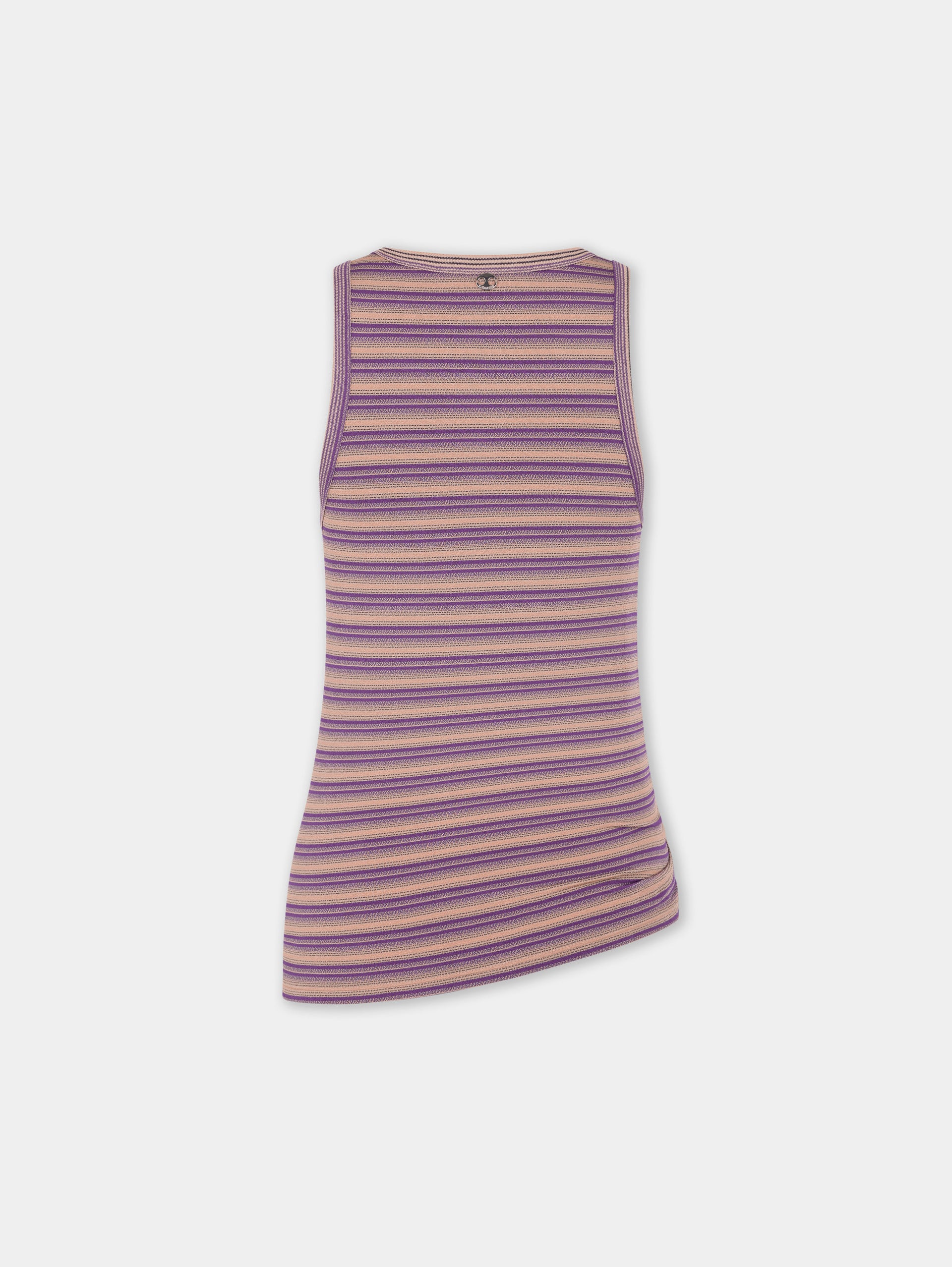 Striped piercing tank top in viscose jersey