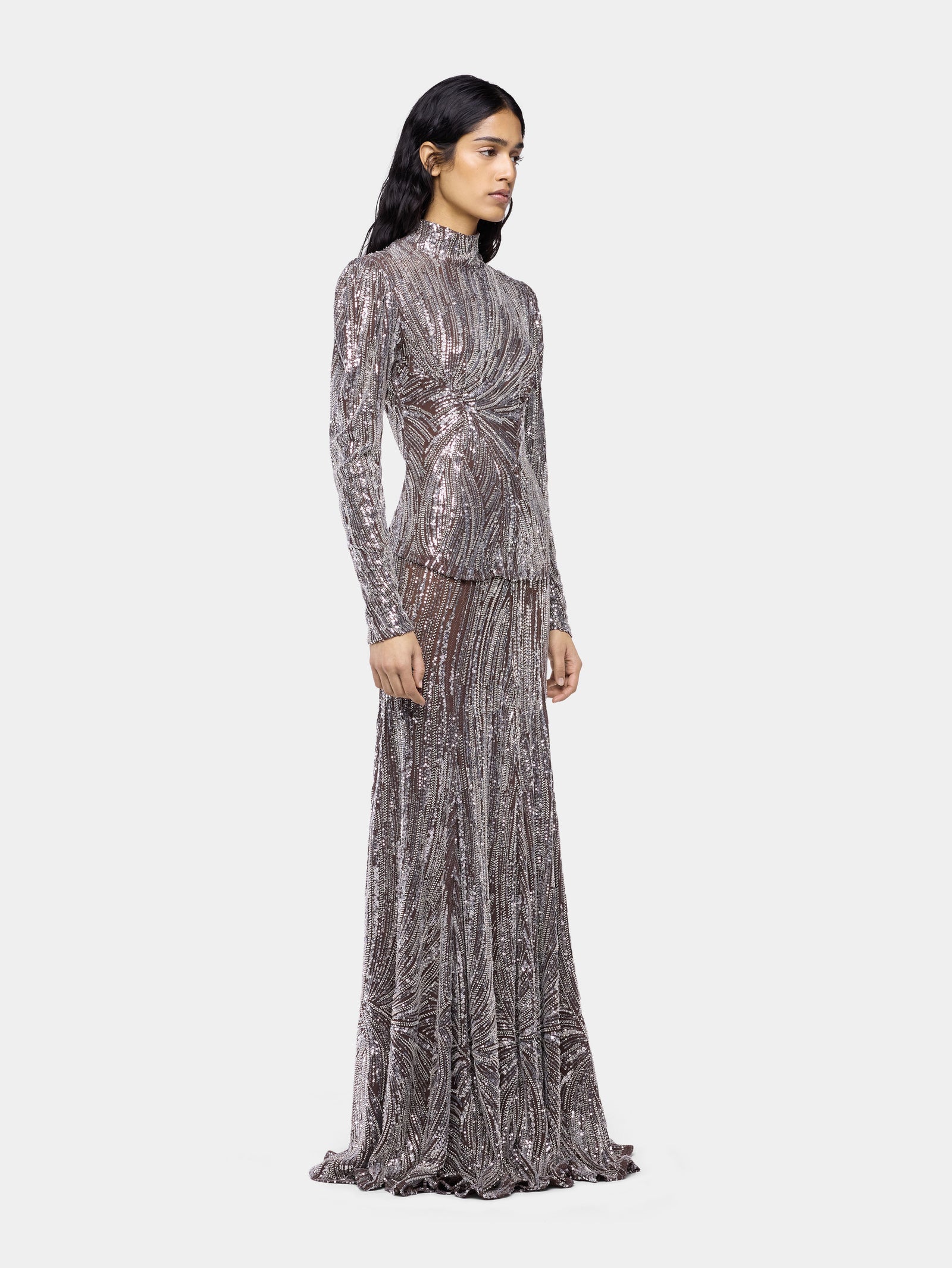 Long-sleeve top with silver embroidery details - Image 3