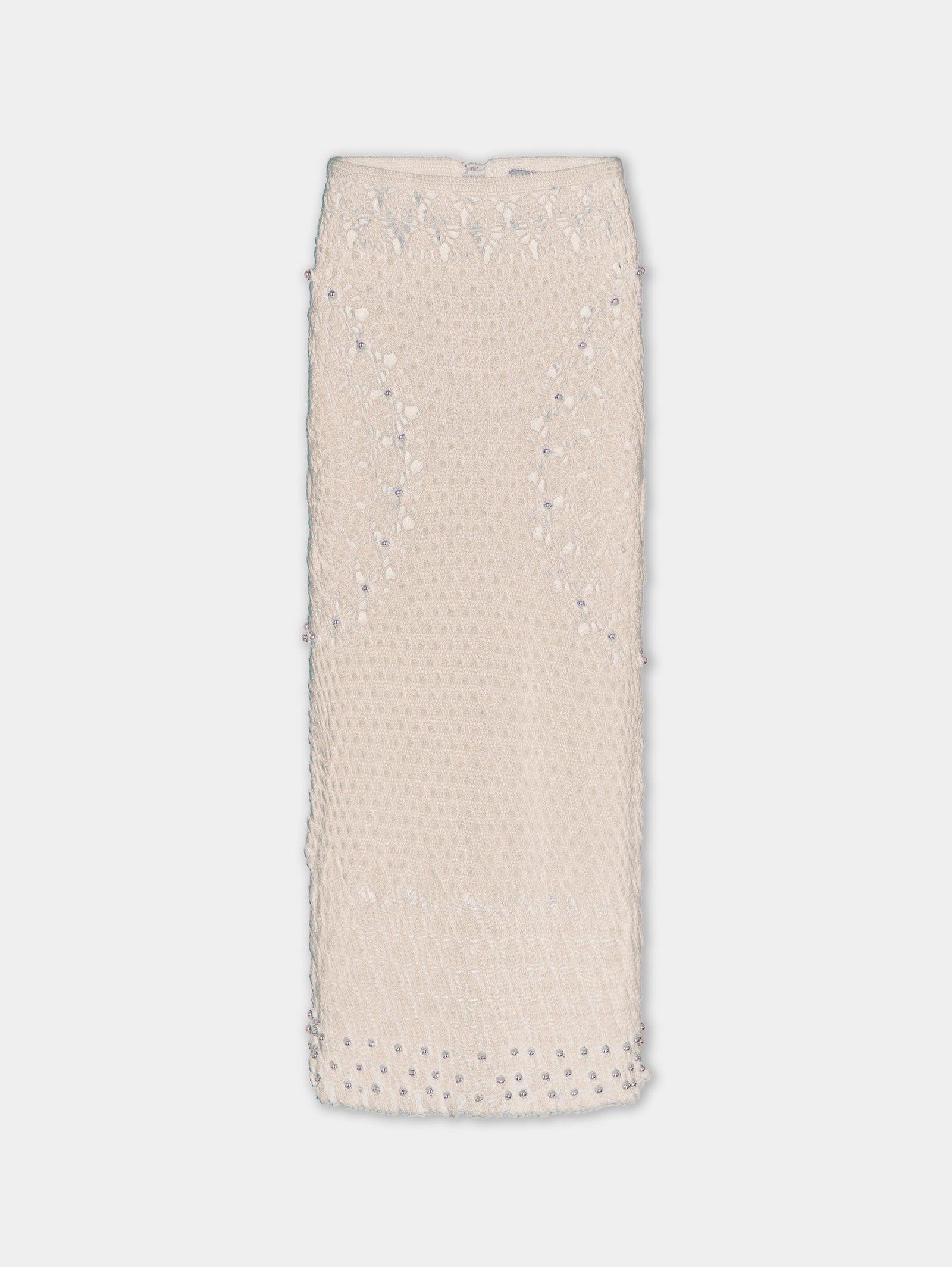 Handmade midi skirt in ecru crochet - Image 1