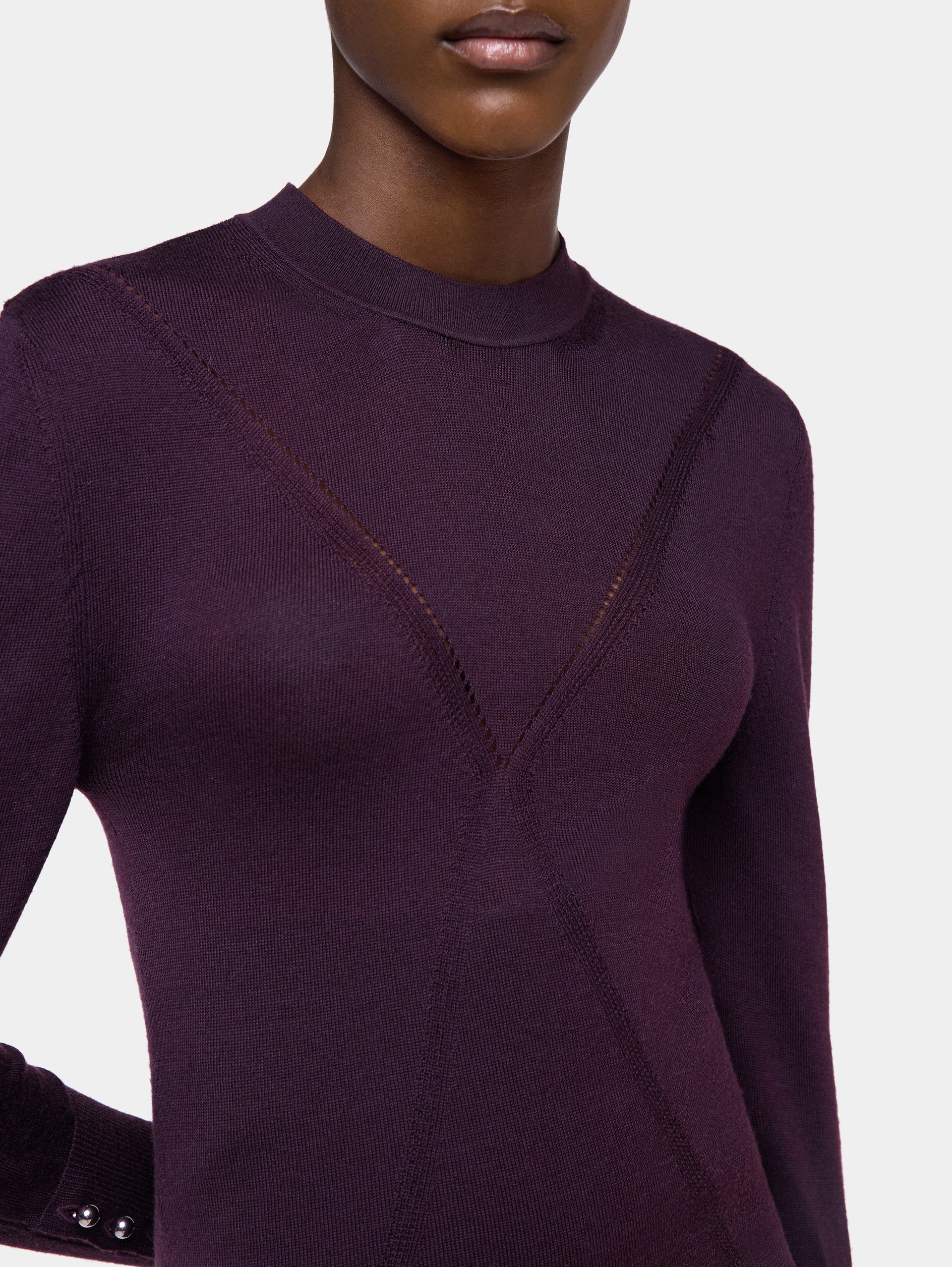 Magenta wool long-sleeve sweater