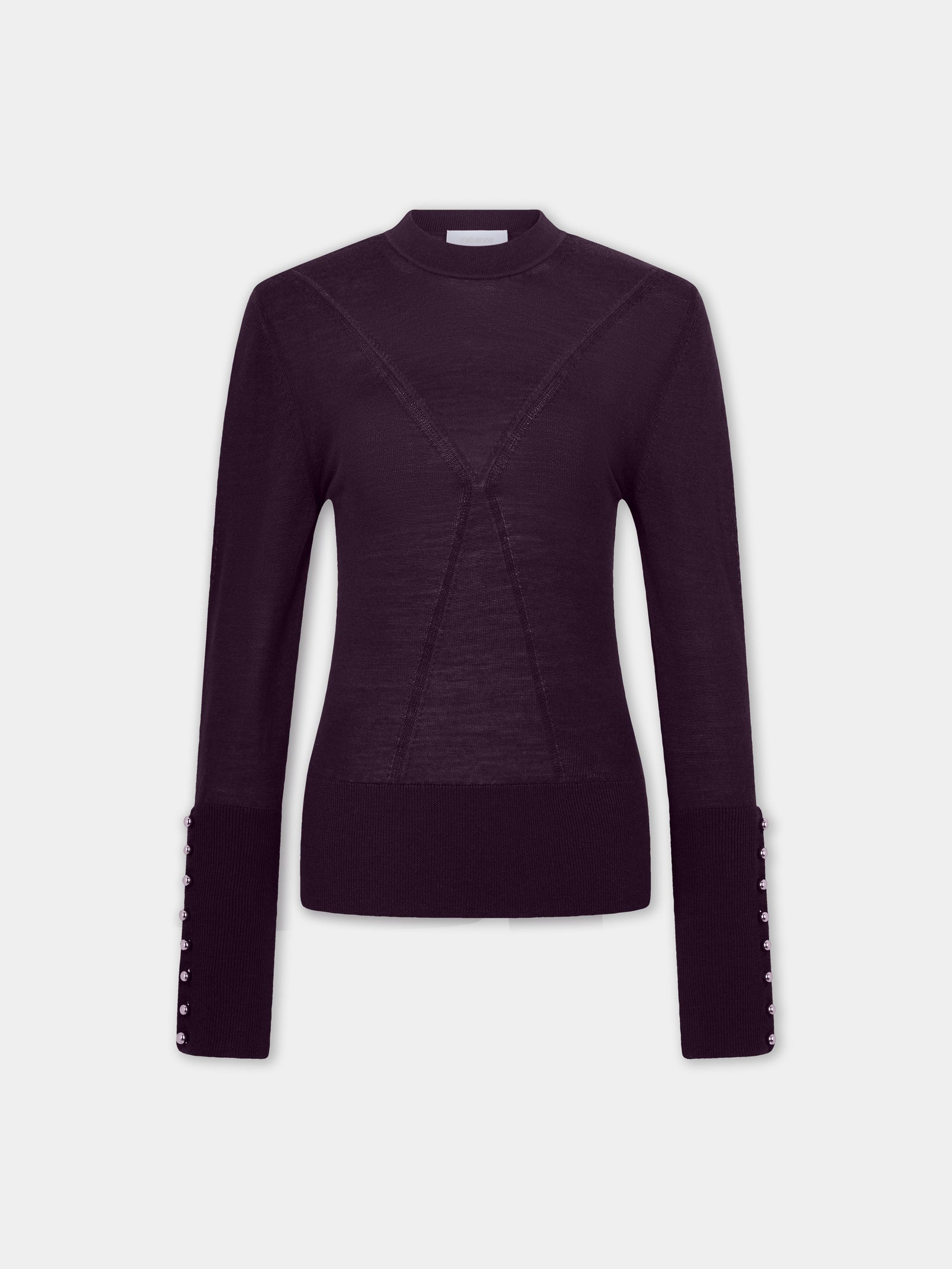 Magenta wool long-sleeve sweater - Image 1
