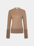Camel wool long-sleeve sweater
