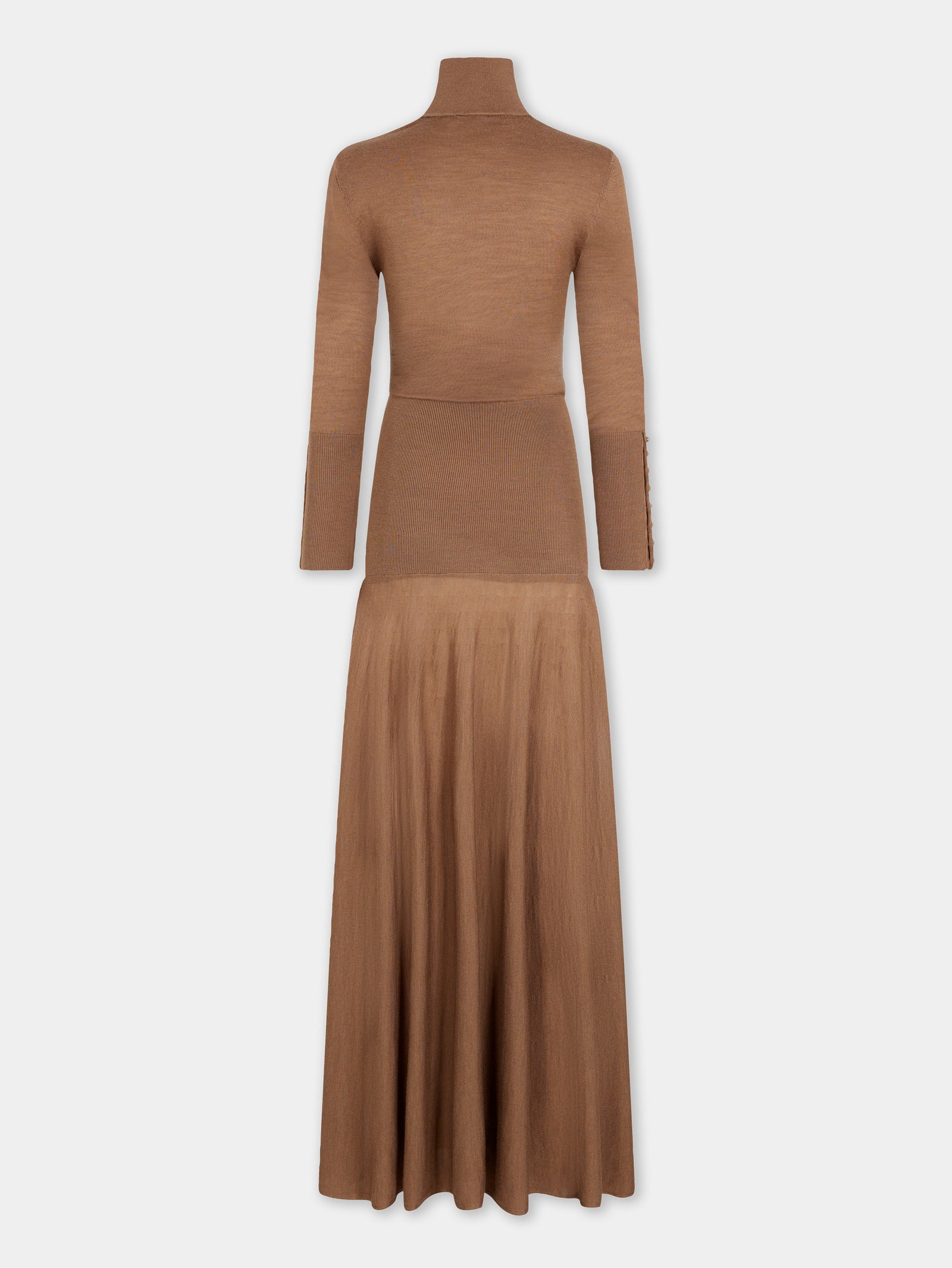 Camel wool long fluid dress - Image 2