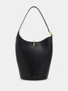 Ring Tote bag in black leather