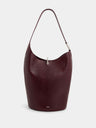 Ring Tote bag in burgundy textured leather