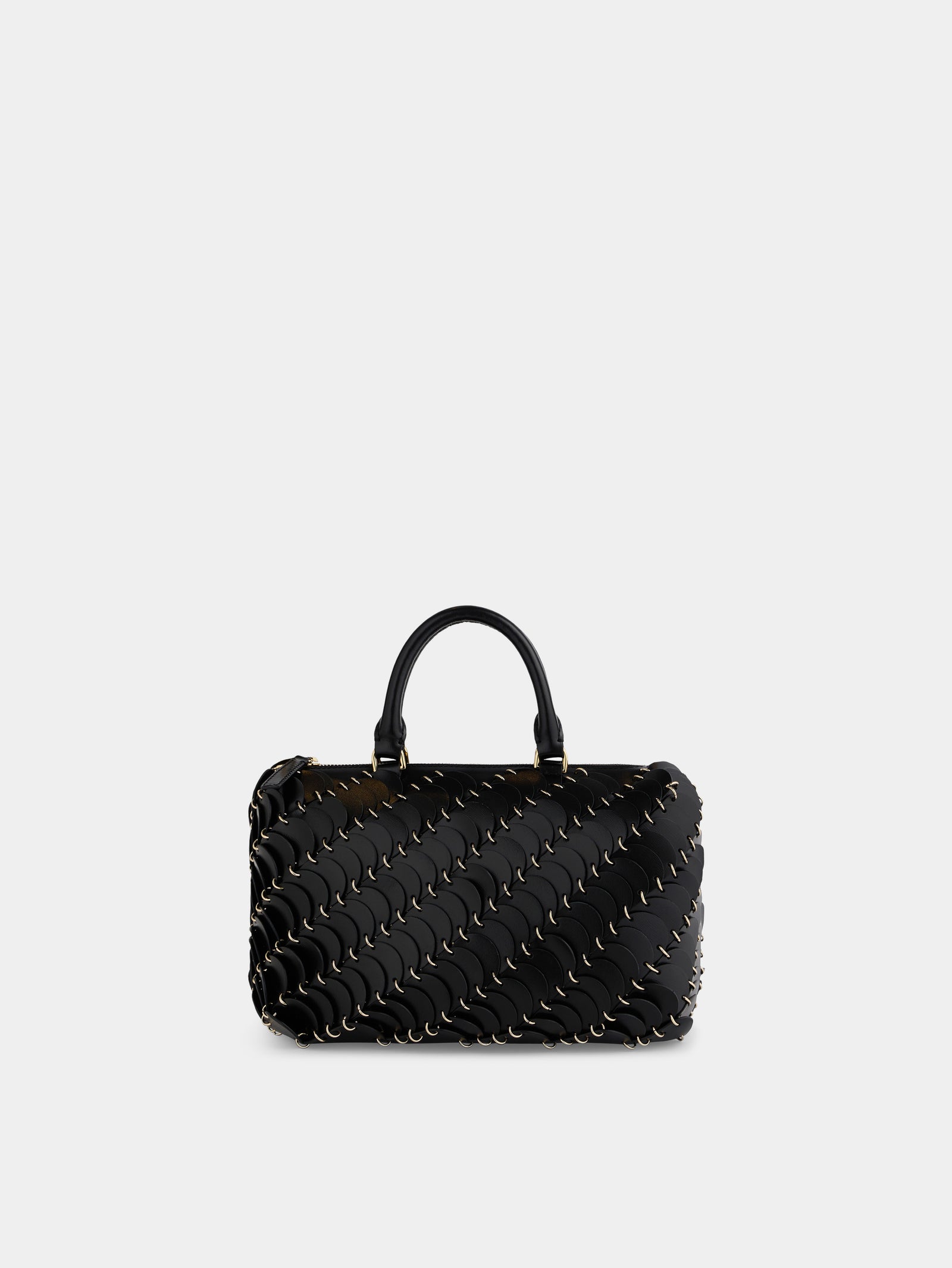 Boston Bag in black leather and gold finishing - Image 1